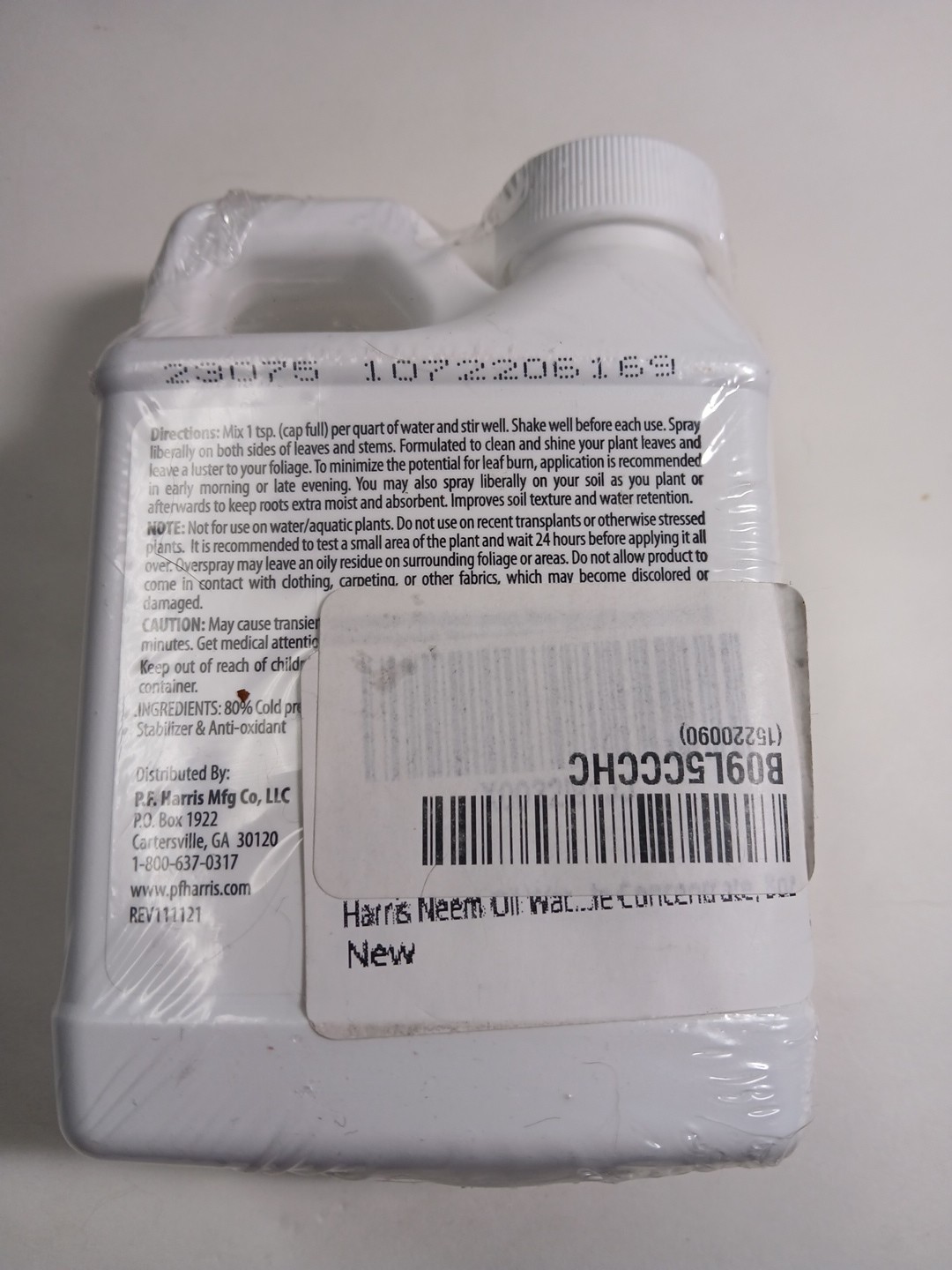 HARRIS Neem Oil Cold Pressed Water Soluble Concentrate, Makes 12 Gallons, 8Oz