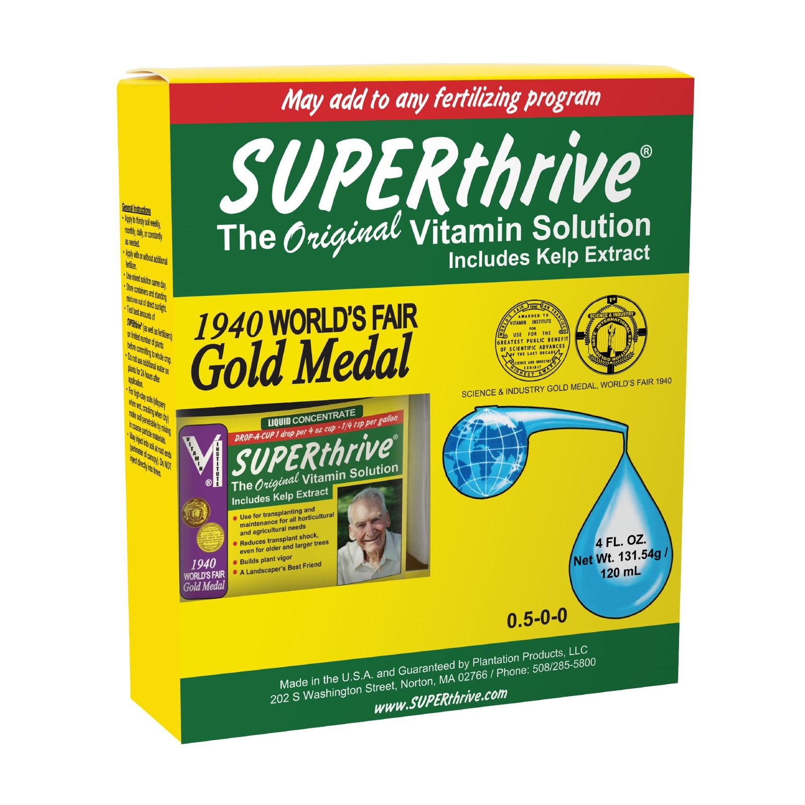 SUPERthrive Non Toxic Yellow Fertilizer 4 Ounces Kelp Based Transplant Aid