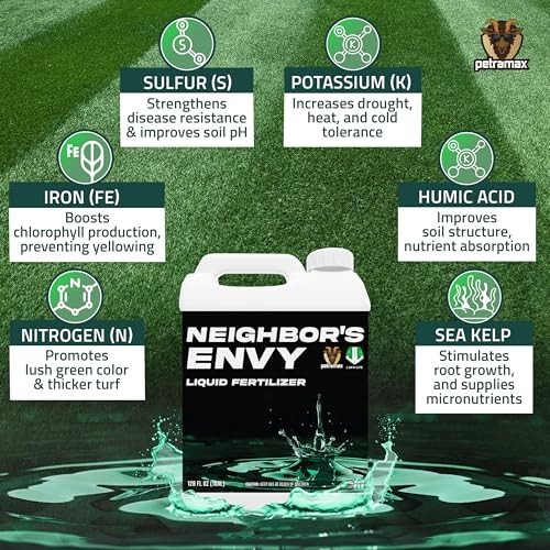 7-in-1 Liquid Lawn Fertilizer Concentrate – 1 Gallon Covers 16,000 sq.ft – Deep