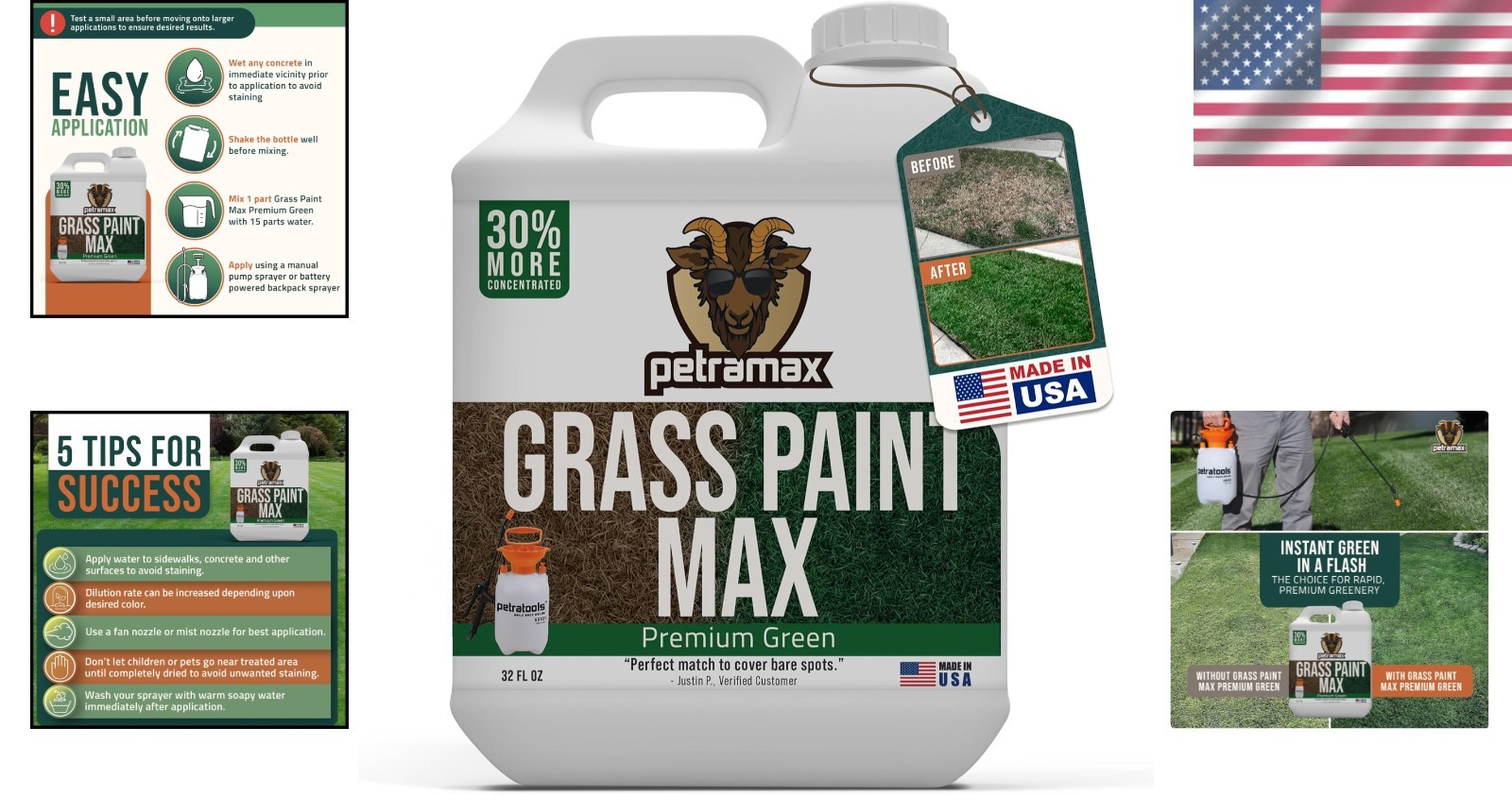 Green Grass Paint – 32 oz Water-Based Spray for Enhanced Turf Care