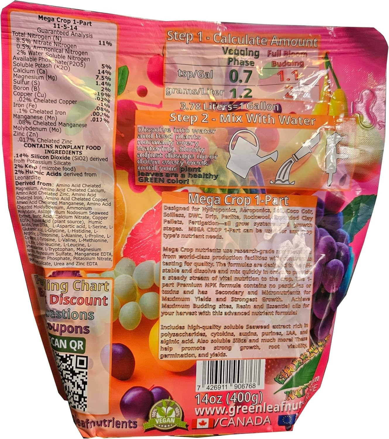 Mega Crop 1-Part Complete Base Nutrient – Hydroponic and Soil Fertilizer for …