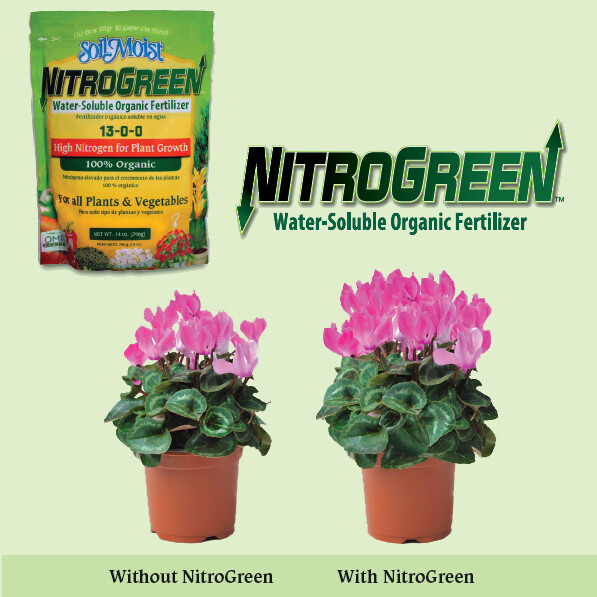 SoilMoist NitroGreen Organic Plant Fertilizer 14oz High Nitrogen Water Soluble