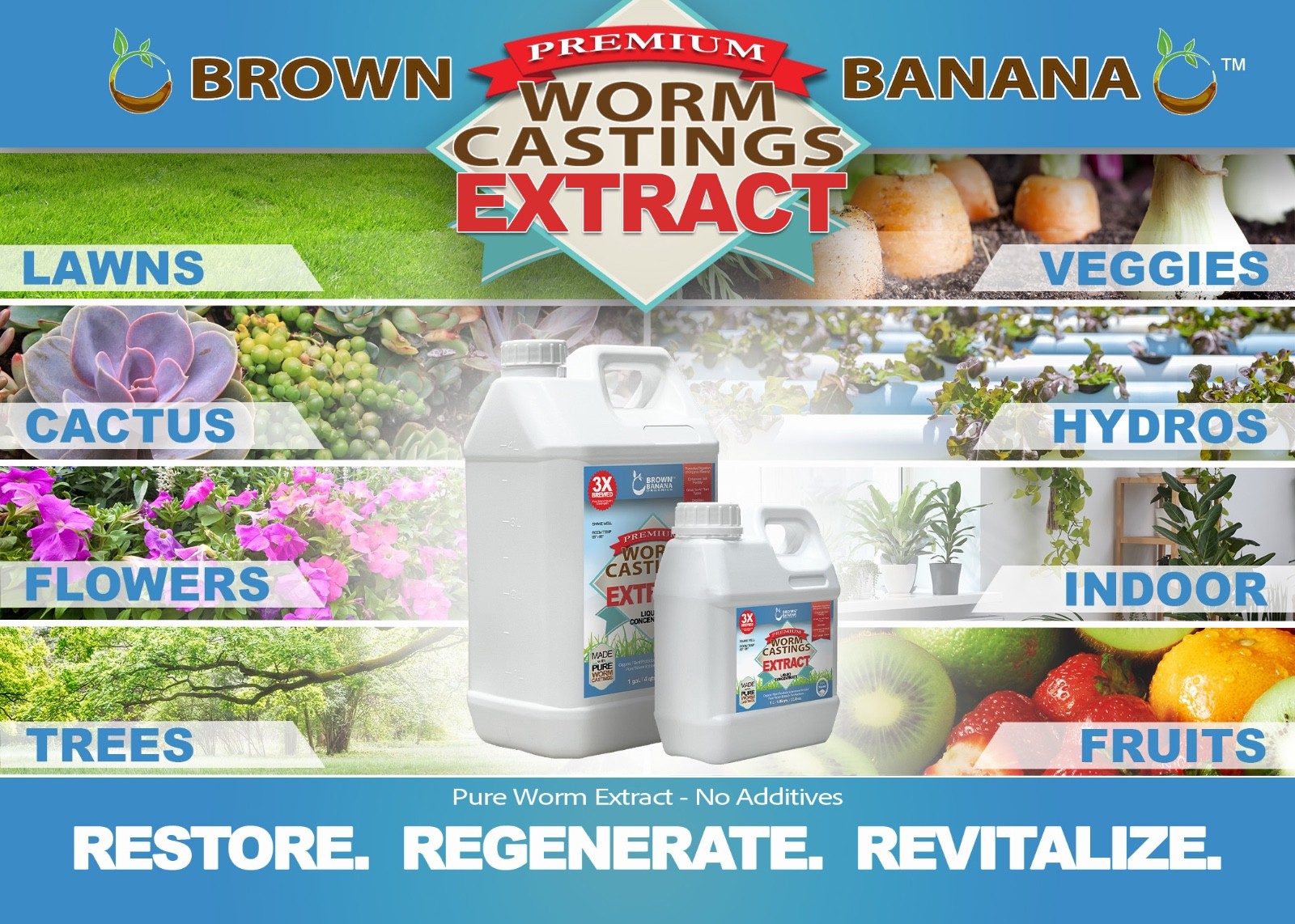 Premium Worm Casting Tea Extract (1 Gal / 128 oz.) – Organic – Made Fresh Weekly
