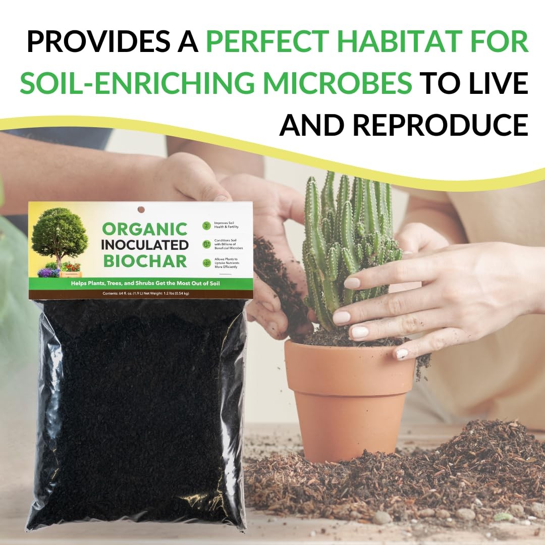 Biochar Soil Enhancer Boost Plant Growth, Nutrient Uptake & Microbial Health,