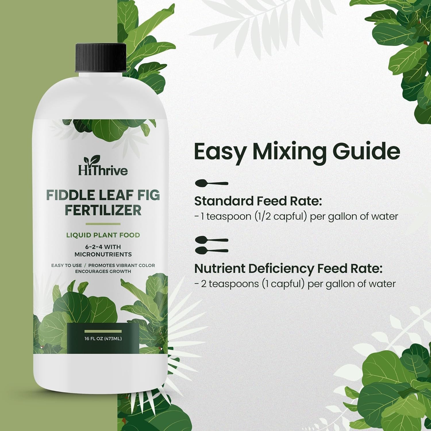 16Oz Fiddle Leaf Fig Plant Food – Makes 96 Gallons of Fertilizer, Liquid Housepl