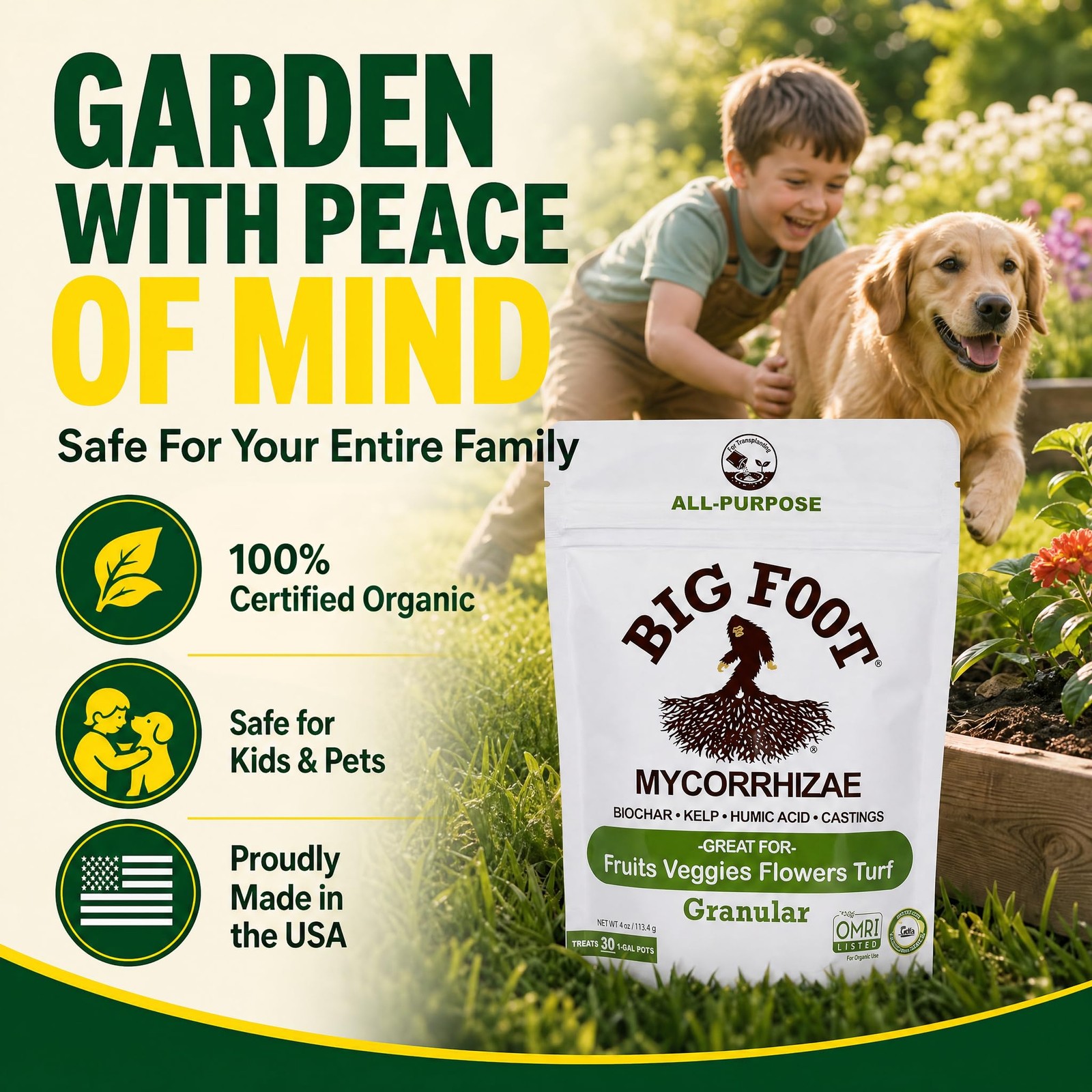 Mycorrhizae – Double Your Plant Size, Easy to Use, Made in USA, Treats 30 Pla…