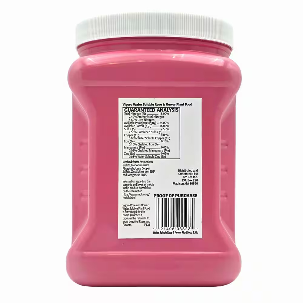 1.5 Lb. Water Soluble Rose and Flower Plant Food for Roses, Flower Beds and Cont