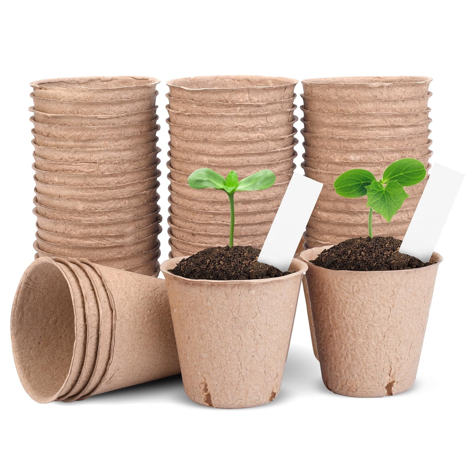 Peat Pots for Seedlings 3.15 Inch, Biodegradable Round Seed Starter Pots with…