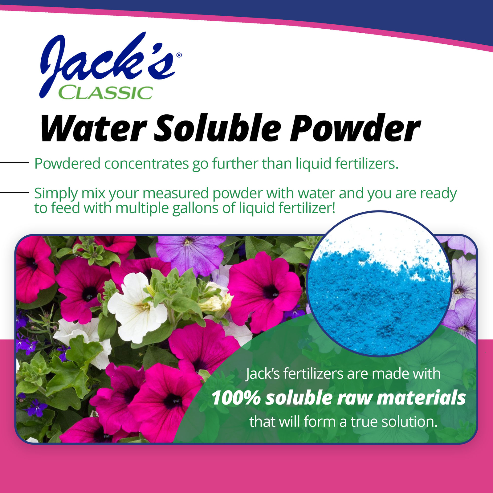 Jack’s Classic 20-6-22 Petunia FeED Water-Soluble Fertilizer, 1.5lbs, 2 Pack