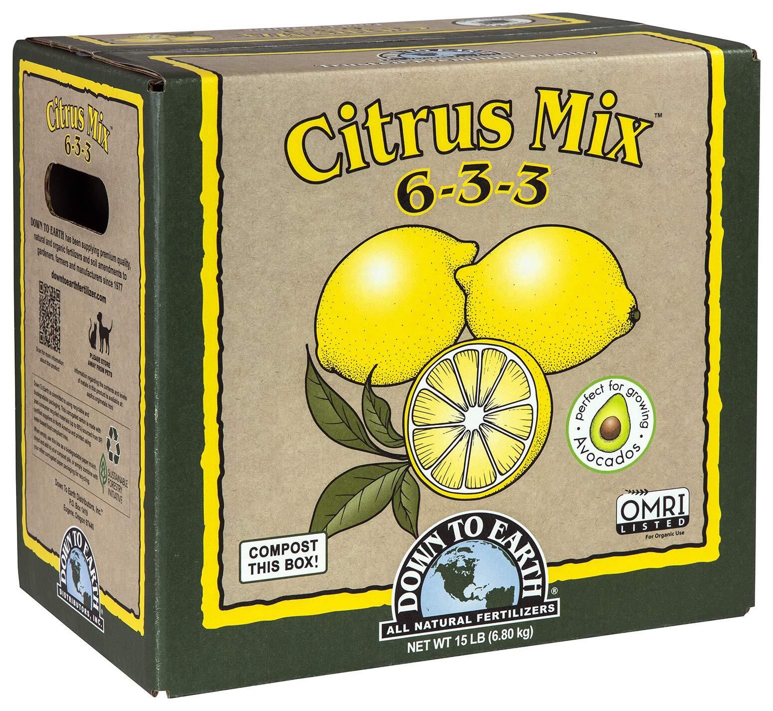 Down to Earth Organic Citrus Fertilizer Mix 6-3-3, 15 lb