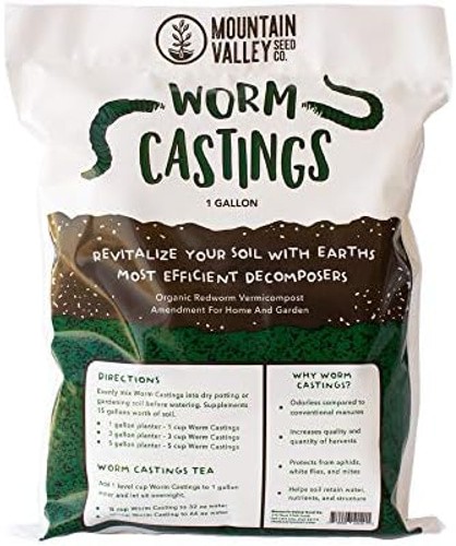 Earth Worm Castings – Organic Red Worm Compost Soil Amendment – .13 Cubic Foo…