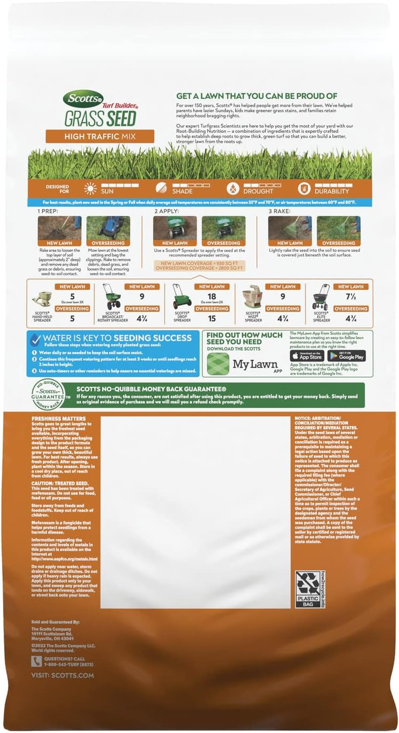 Scotts Turf Builder Grass Seed High Traffic Mix with Fertilizer and Soil Improve