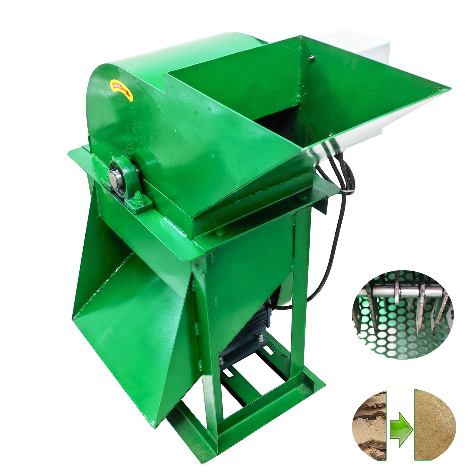 Floor-type 220V Soil Crusher Organic Fertilizer Crusher6mm Sieve Soil Pulverizer