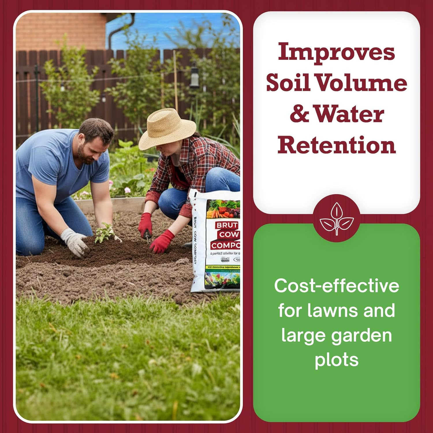 Brut Cow Compost – Nutrient-Rich Composted Cow Manure Organic Soil Amendment – 1