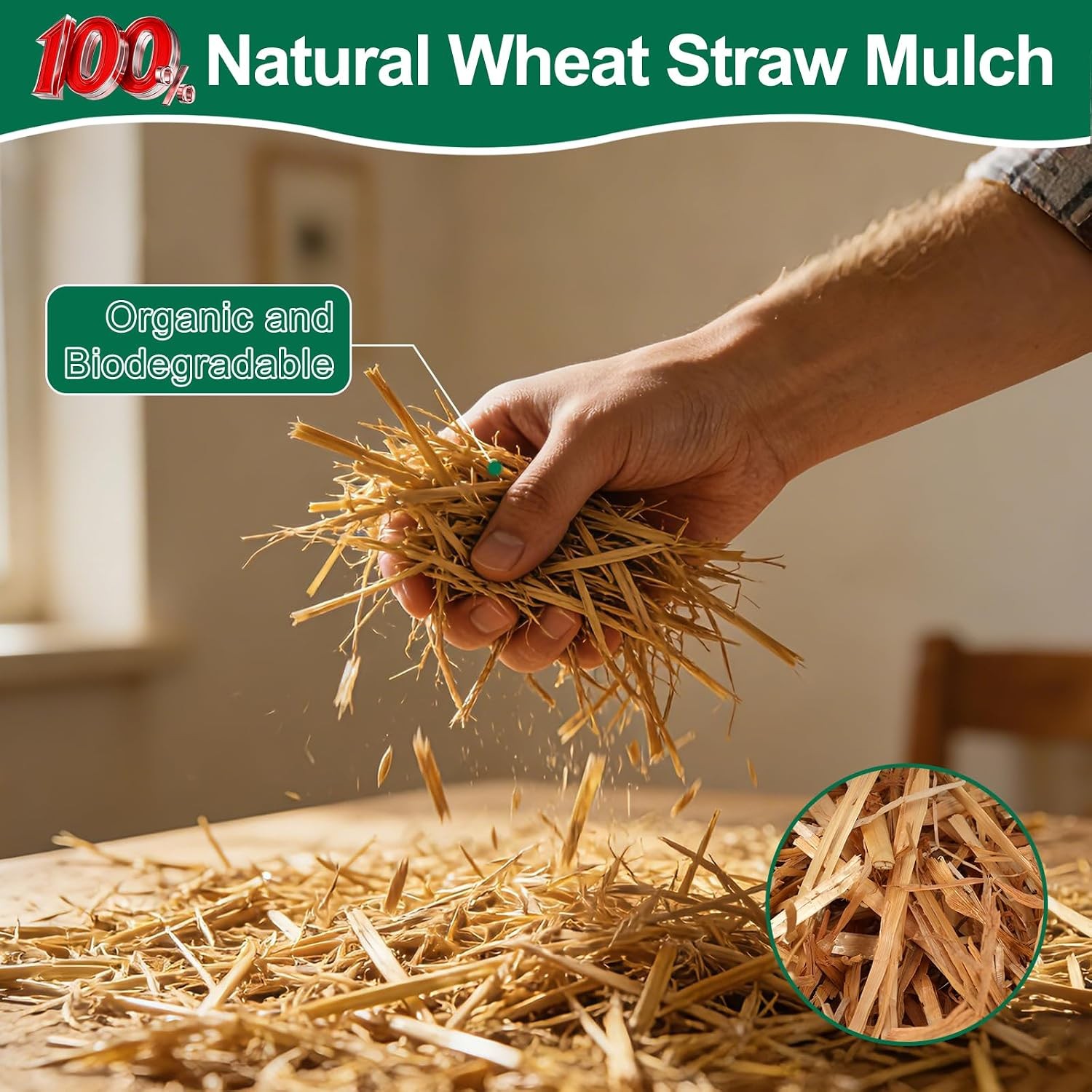 Organic Garden Straw,Biodegradable Straw Mulch Vegetable Garden,Hay Grass Seed