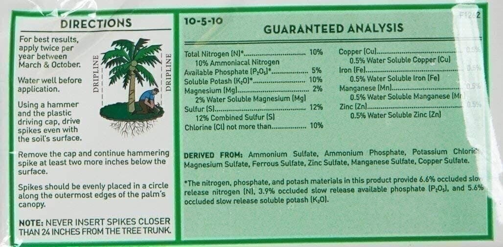 Jobe’s Palm Tree Fertilizer Spikes 10-5-10 Time Release Fertilizer for All…