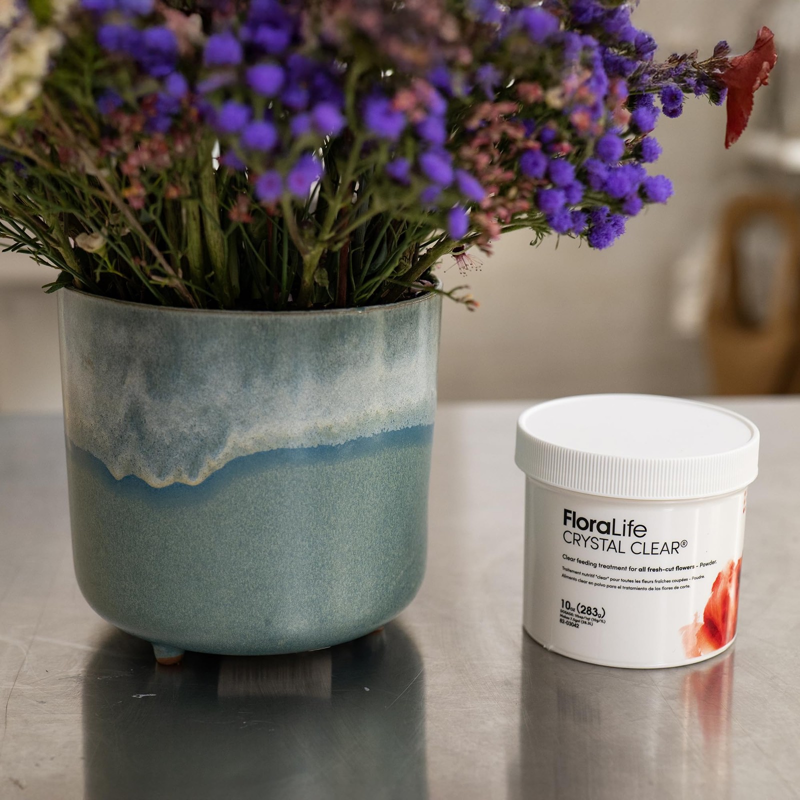 Flower Food Powder for Fresh-Cut Flowers, Vases & Floral Foam – 10 oz