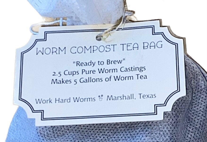 Worm Compost Tea Bags, 2.5-cups, 1/3/6 bags, “Ready to Brew”, Natural Fertilizer