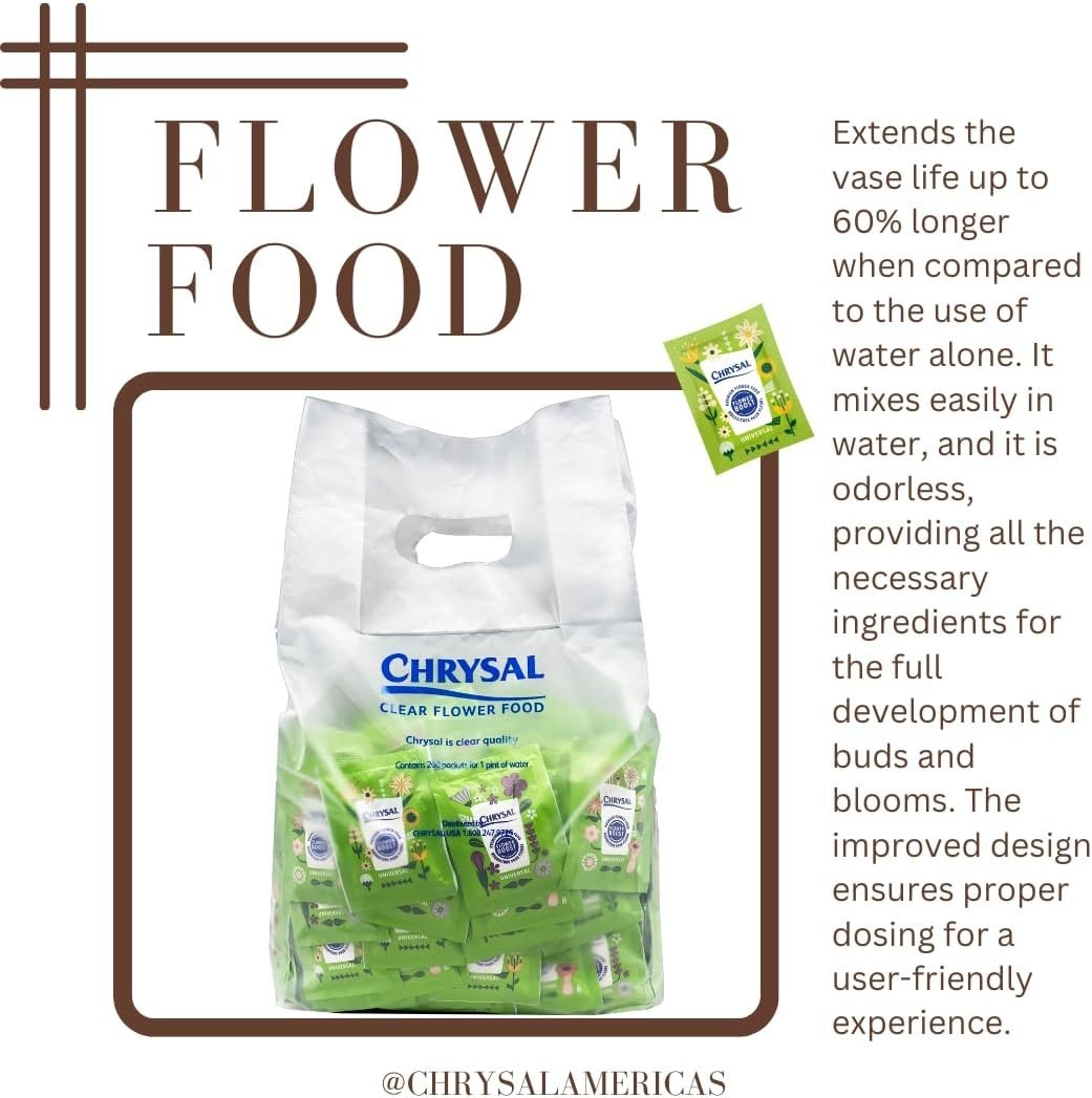 Versatile 100 Pack Flower Food for All Cut Flowers – 5g Each for Optimal Care