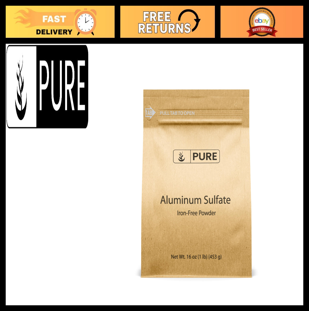 Aluminum Sulfate 1 lb – Iron Free Soil Additive for Gardening & Plant Health