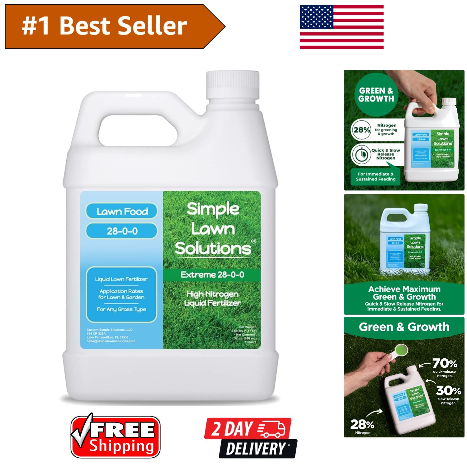 Vibrant Lawn with High Nitrogen 28-0-0 Fertilizer – Quick & Slow Release Blend