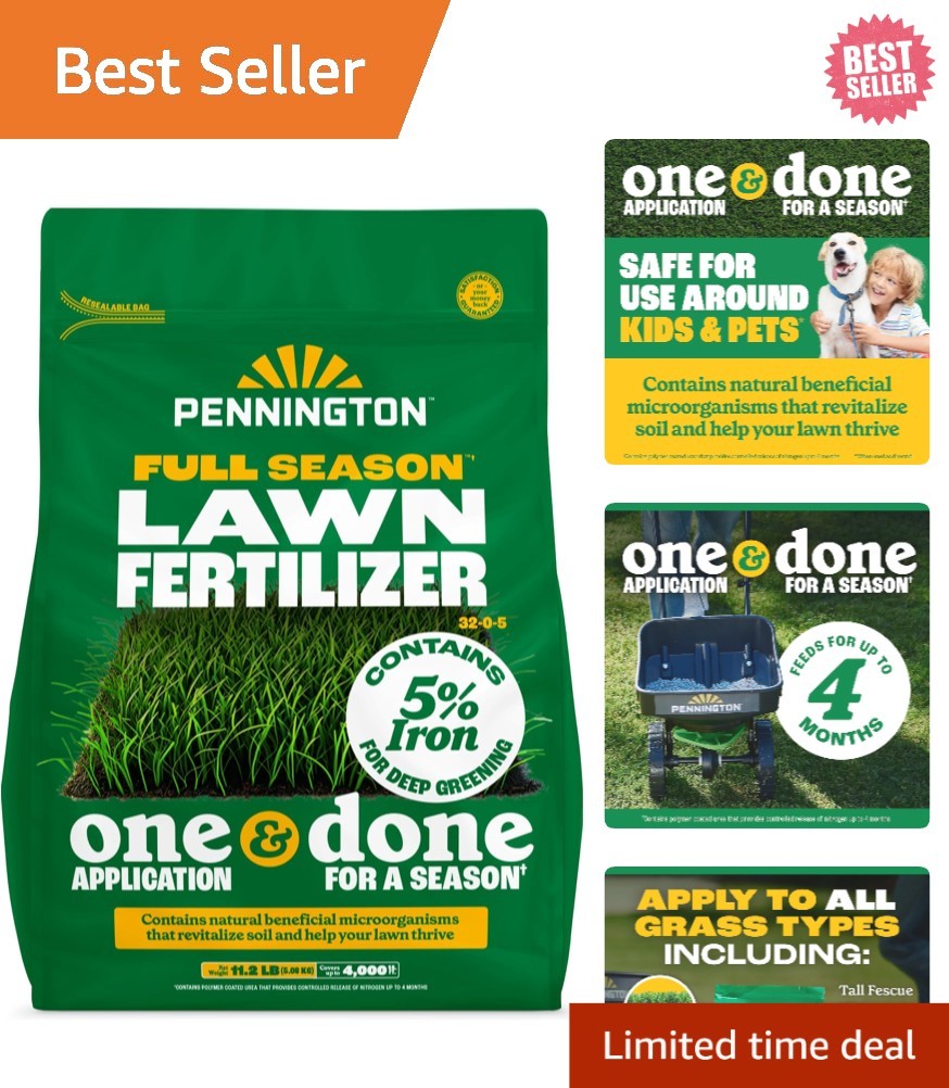 Revitalize Your Lawn: Full Season Fertilizer 32-0-5, 11.2 lb for Deep Greening