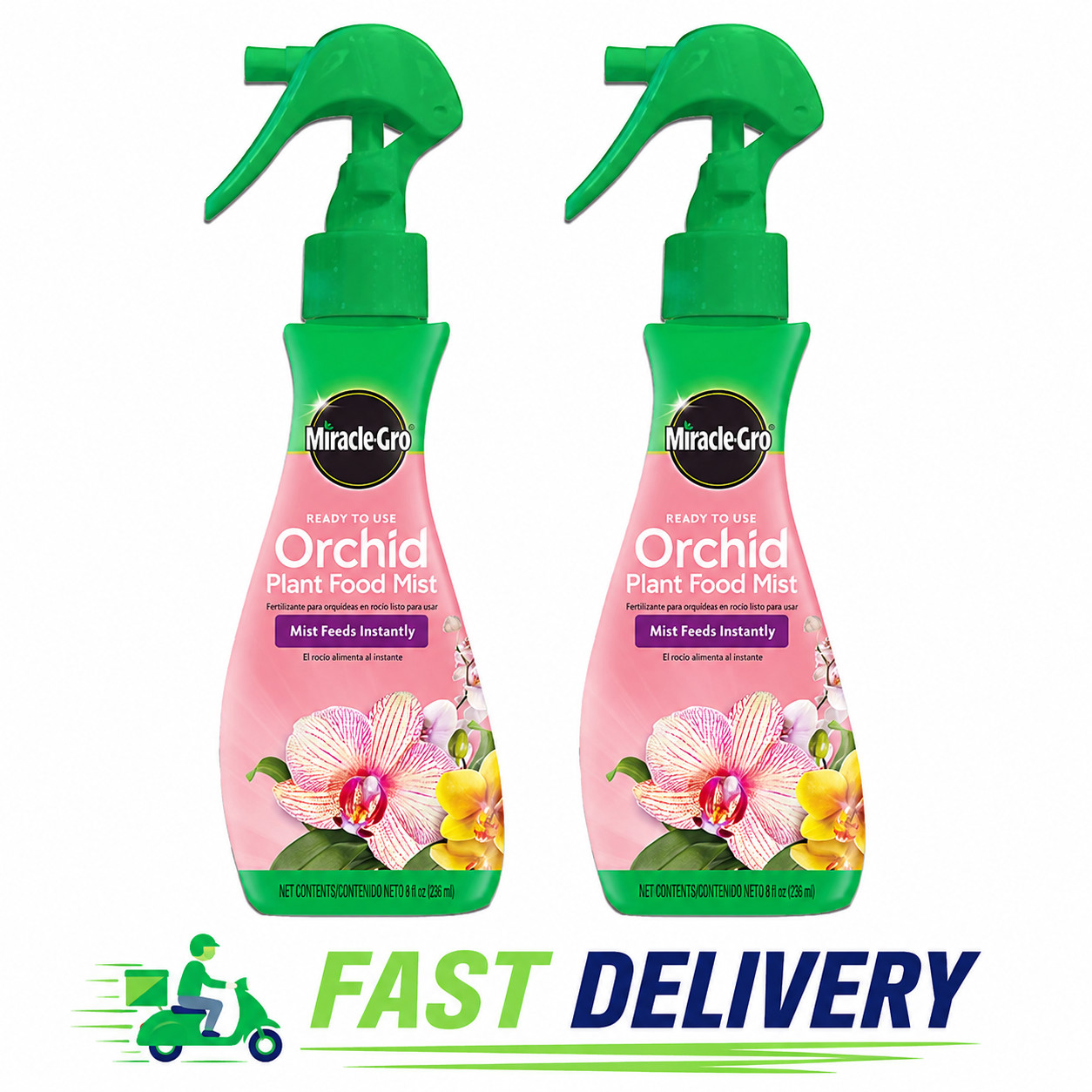 2 Pack Miracle-Gro Ready-to-Use Orchid Plant Food Mist – 8 fl. oz. Each