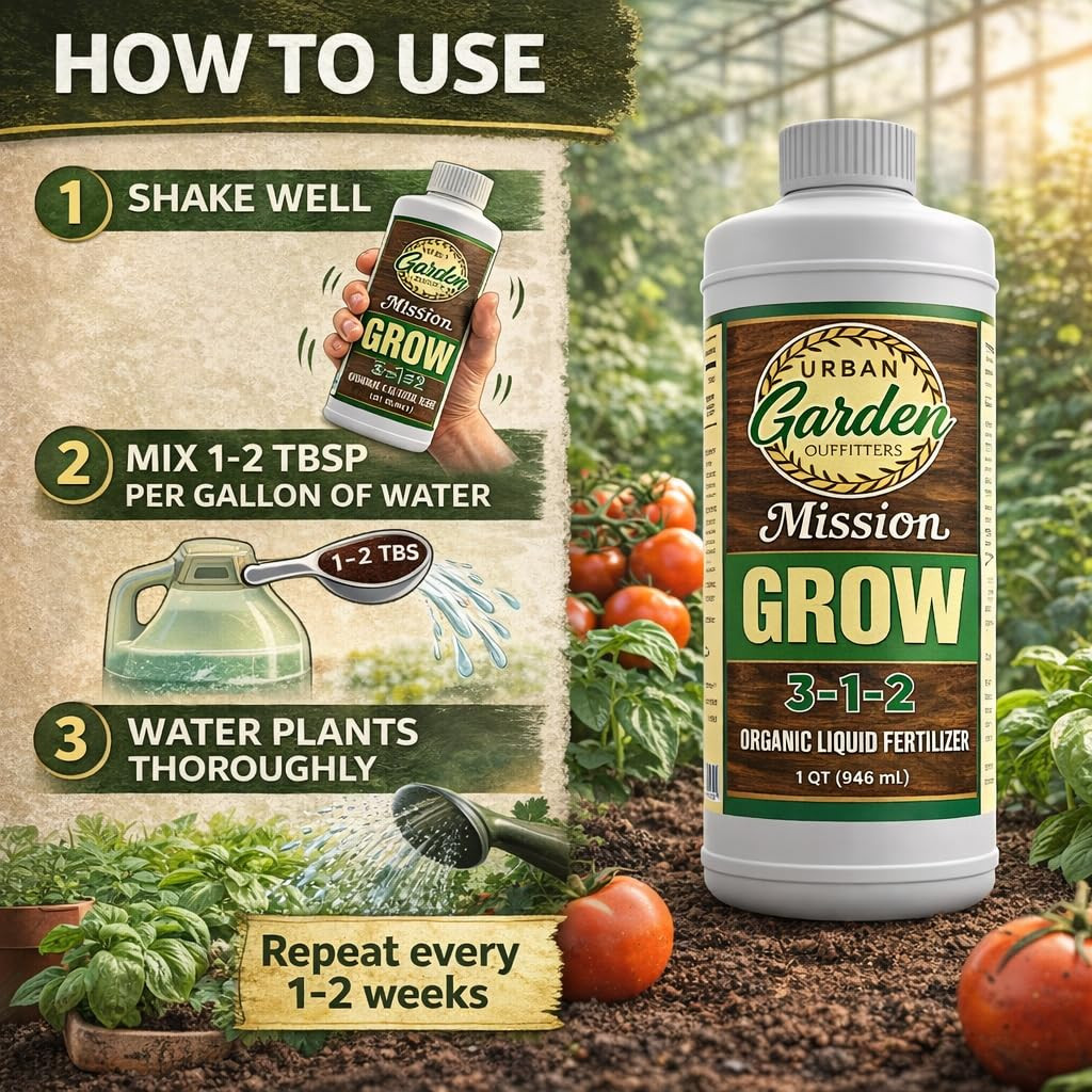 Urban Garden Outfitters Grow 3-1-2 Organic Liquid Plant Fertilizer-All-Purpose,