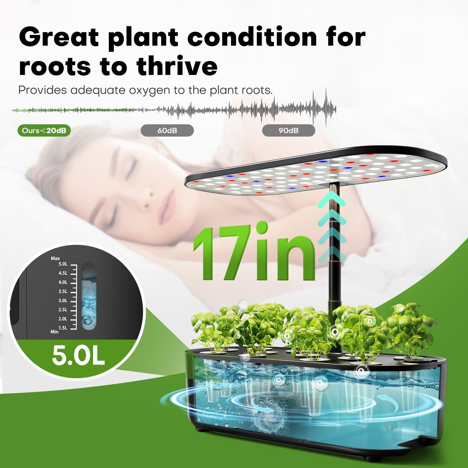 Ahopegarden Hydroponics Growing System Kit Indoor Herb Garden with Grow Light…