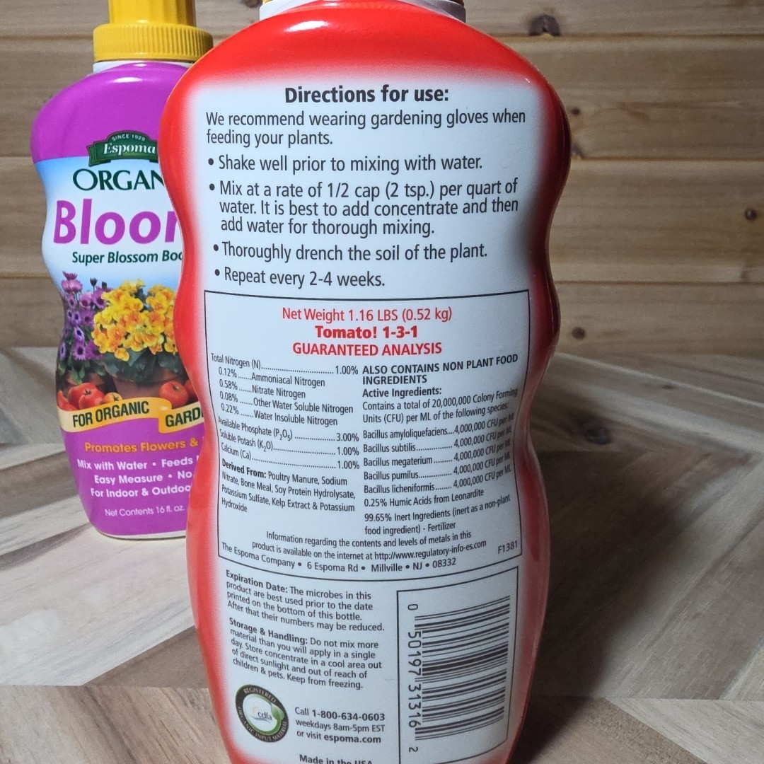 Espoma Organic ~ Tomato ~ Grow ~ Bloom ~ Triple Pack Booster (3) 16oz Bottles