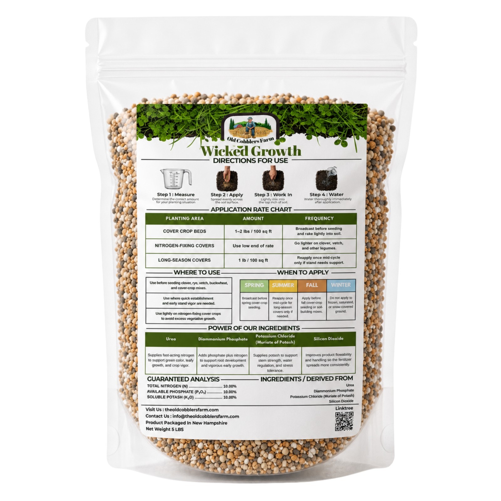 Old Cobblers Farm™ Wicked Growth Cover Crops Fertilizer- Boosts Soil & Yield