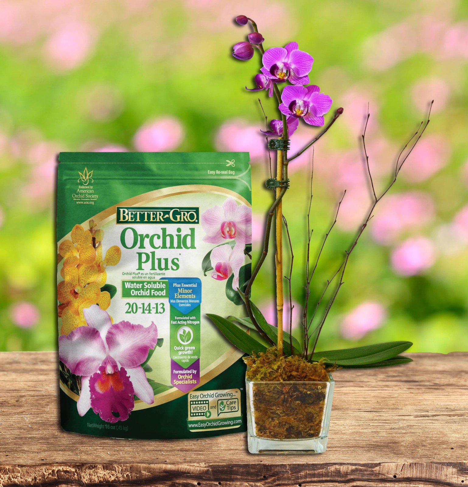 Better-Gro Orchid Plus 20-14-13 Urea-Free Orchid Fertilizer for Vigorous Growth