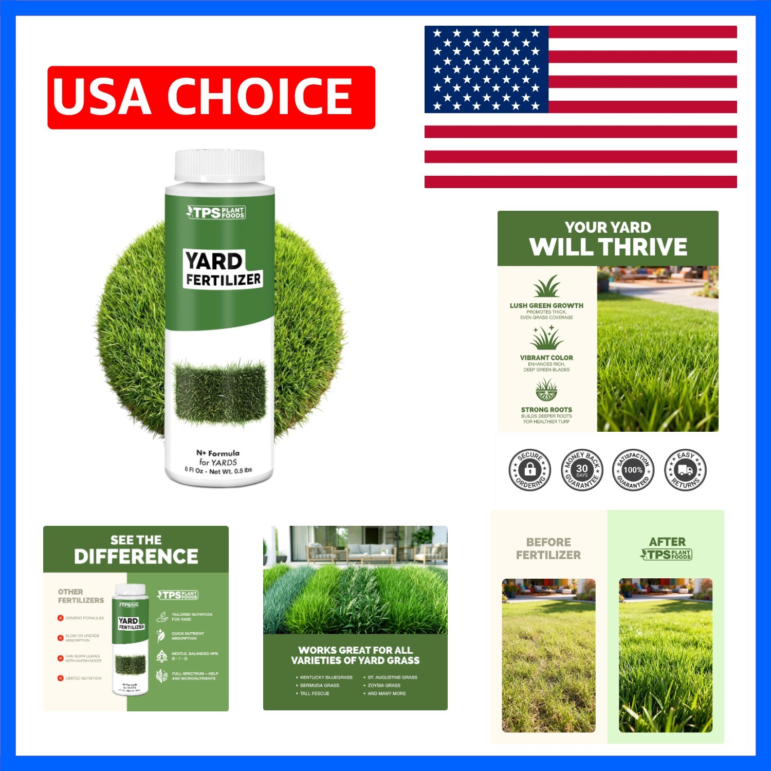 Yard Fertilizer – Liquid Lawn & Grass Fertilizer for Green, Healthy Turf, 8oz