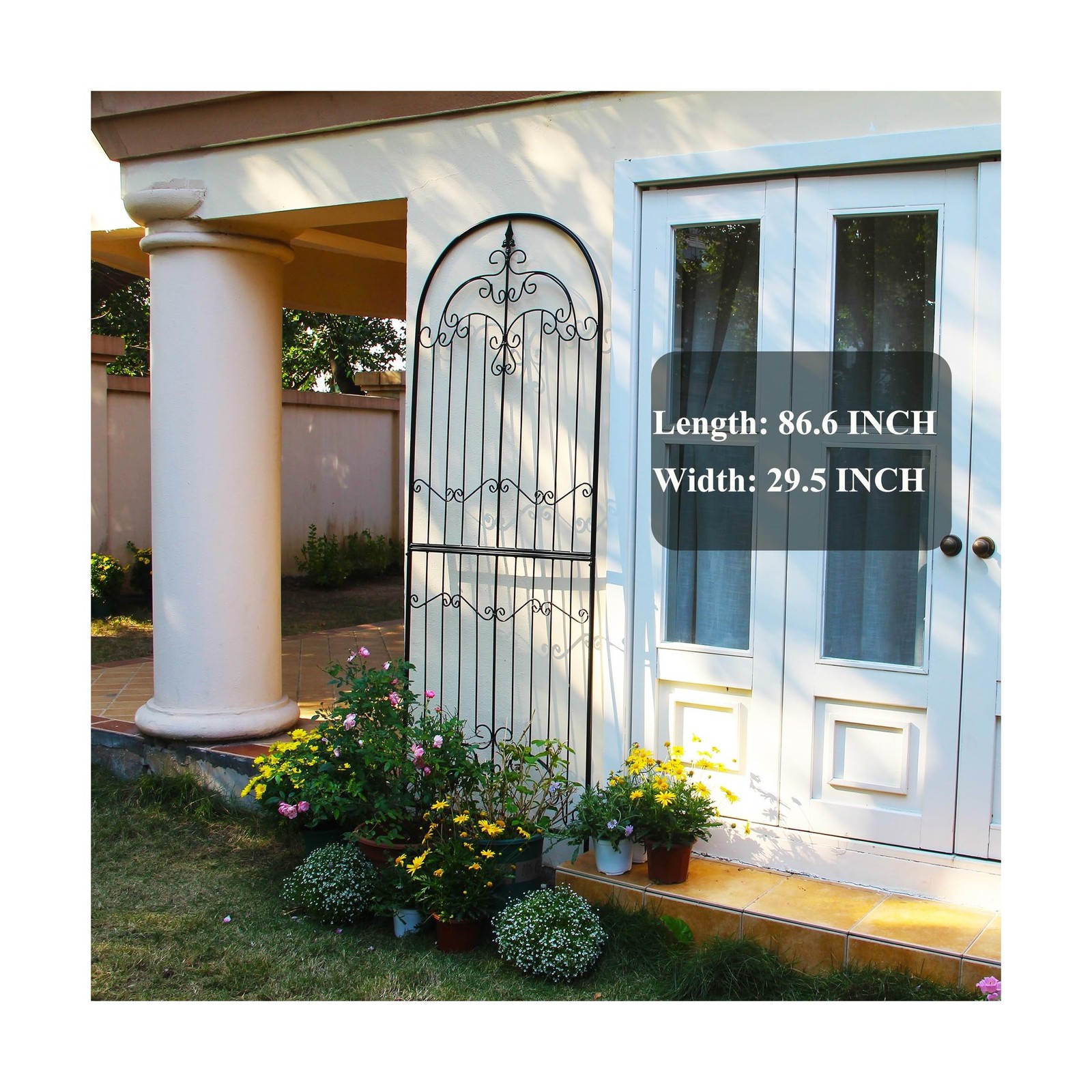 Garden Trellis for Climbing Plants 86.6″ H x 29.5″ W Tall Garden Trellis Wrou…