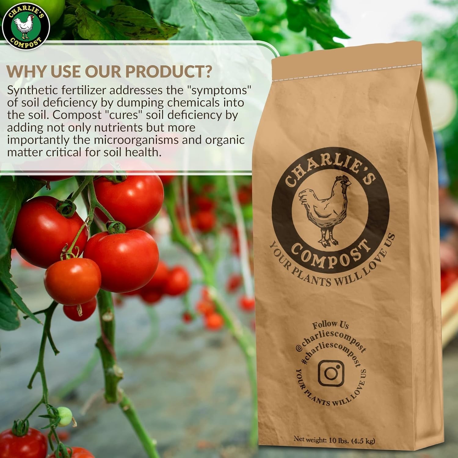 Soil Amendment 10 lb Organic Compost with Chicken Manure Biochar