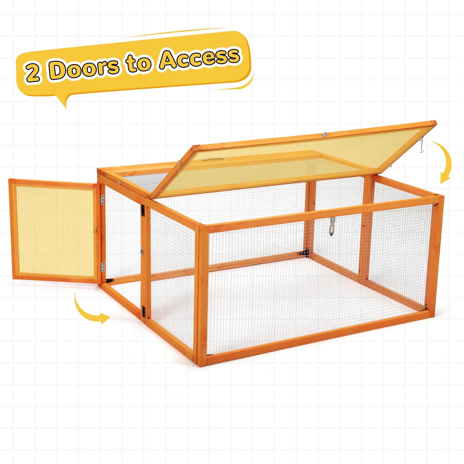Nyeekoy Portable Chicken Coop with UV-Proof Panel, 4X Garden Stakes, Wooden R…