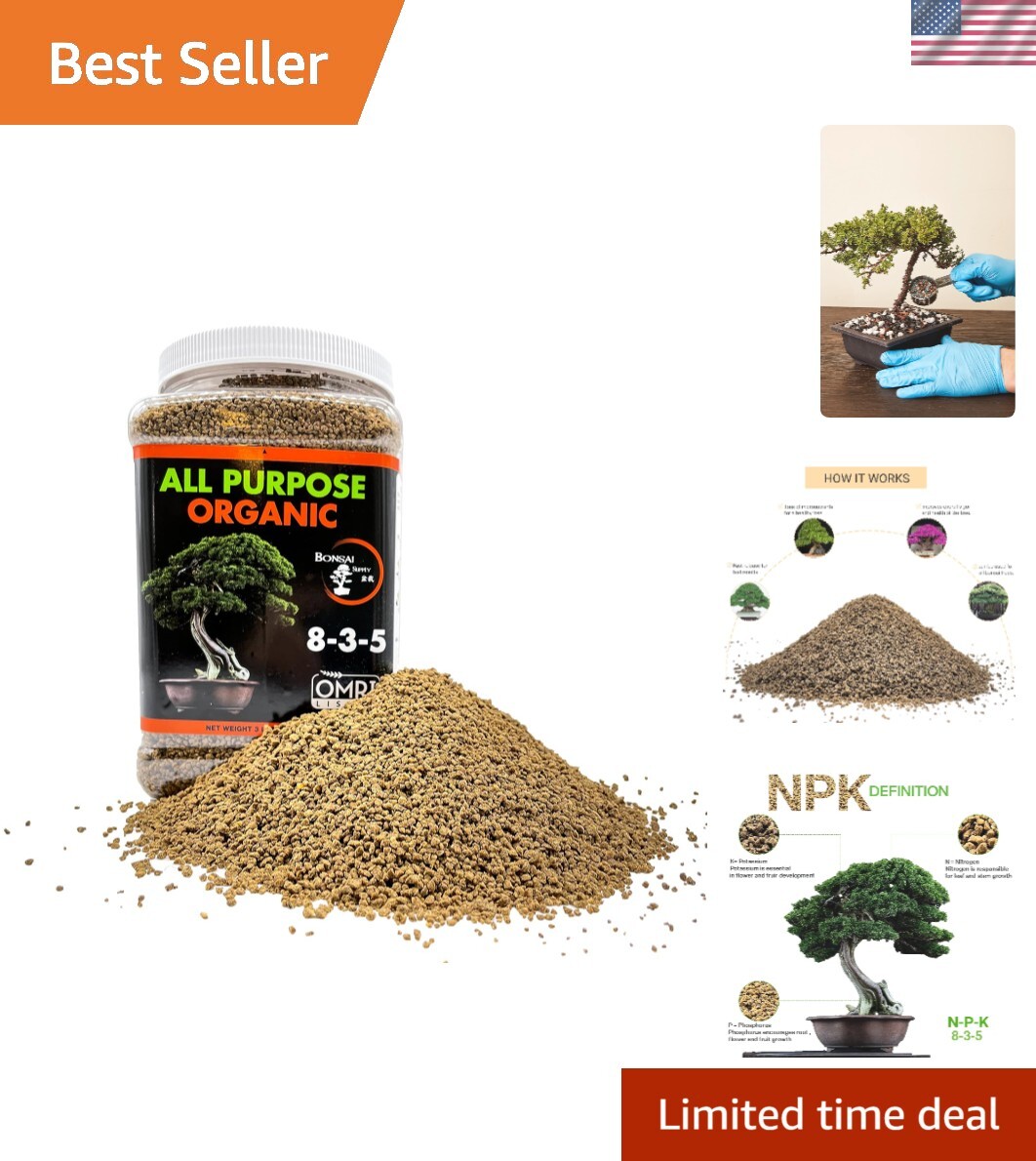 Organic Bonsai Fertilizer by – 3Lbs | Quick Results | Micro Nutrients for Vit…
