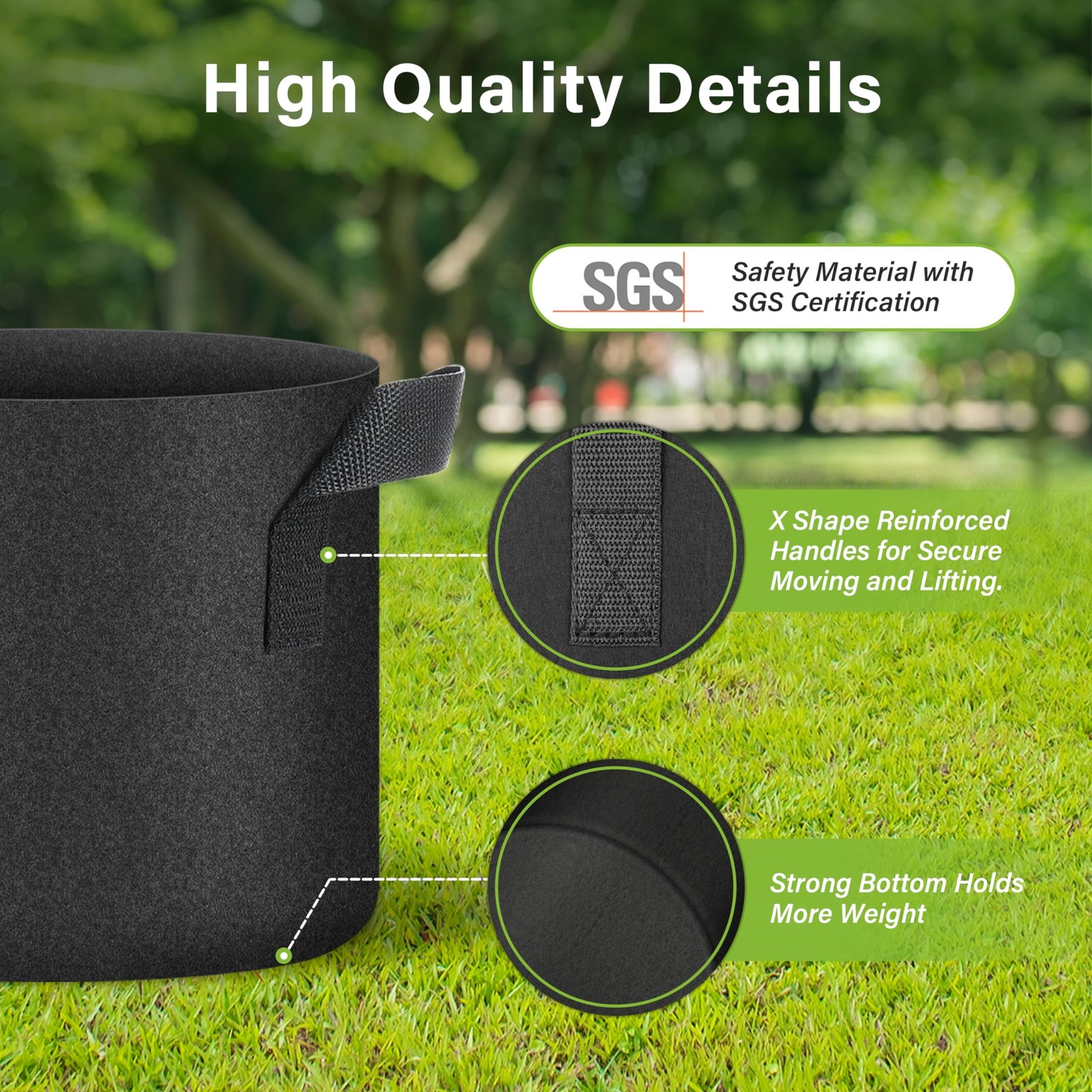 HealSmart Plant Grow Bags 10 Gallon, Tomoato Planter Pots 5-Pack with Handles…