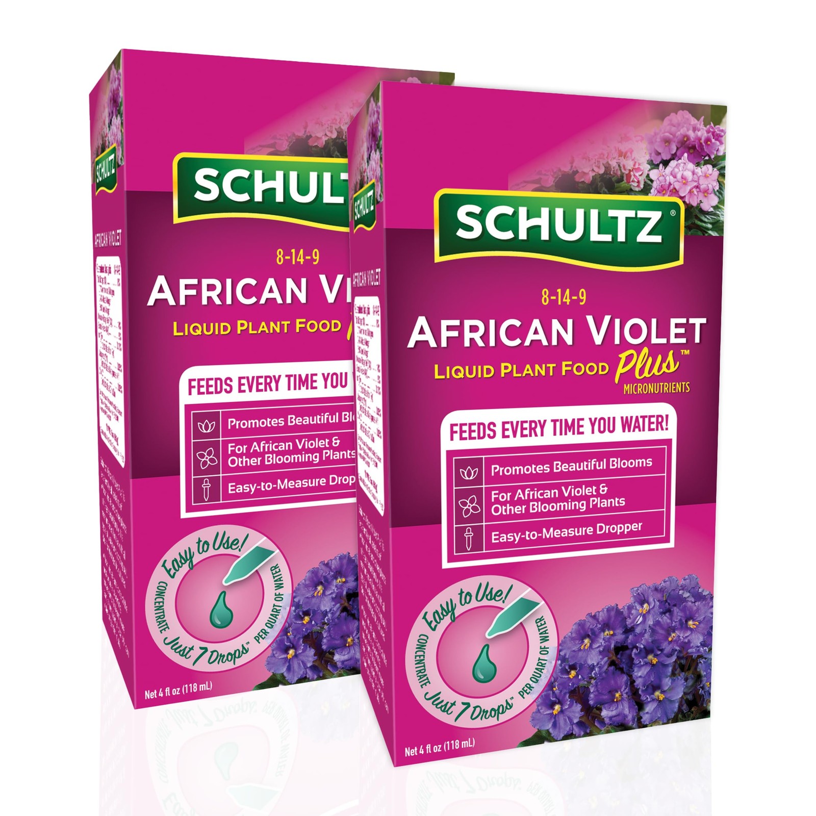 Schultz African Violet Plus Liquid Plant Food Micronutrient 2 Pack 4oz 8 14 9