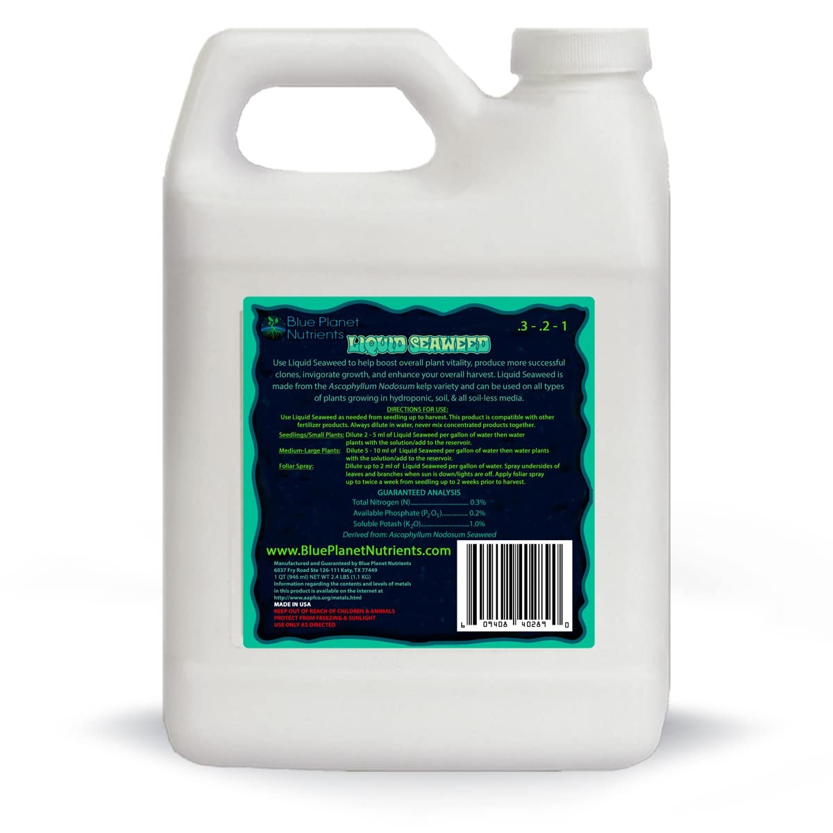 Algas Liquidas Para Plantas (32 Oz) Quart | Suplemento Concentrado De Algas M…