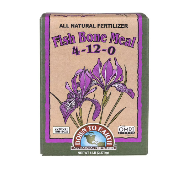 Down To Earth Fish Bone Meal 4-12-0 All Natural Fertilizer – 5lbs