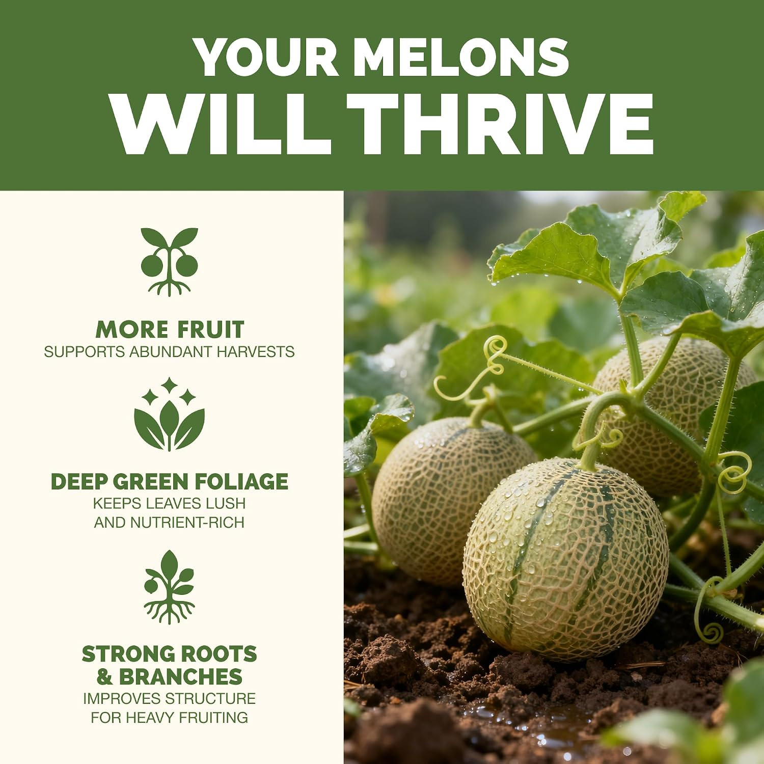 Melon Fertilizer – Liquid Plant Food for Bigger Melons, Stronger Vines & Better
