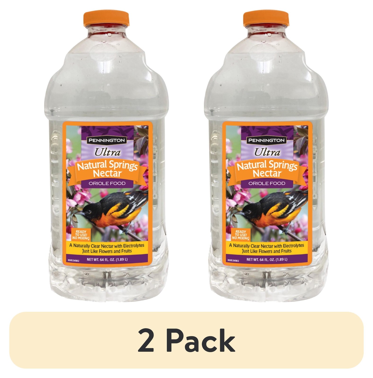 (2 pack Natural Springs Ready to Use Fresh Oriole Nectar 64 Fl Oz Liquid