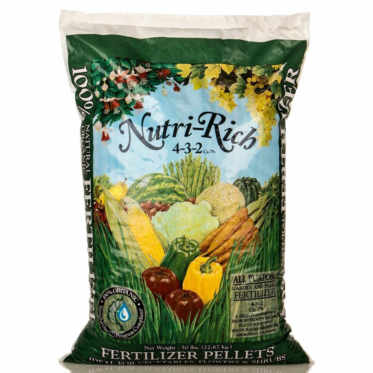 PICK SIZE Nutri-Rich Fertilizer Pellets (4-3-2) OMRI ORGANIC OUTDOOR INDOOR 420