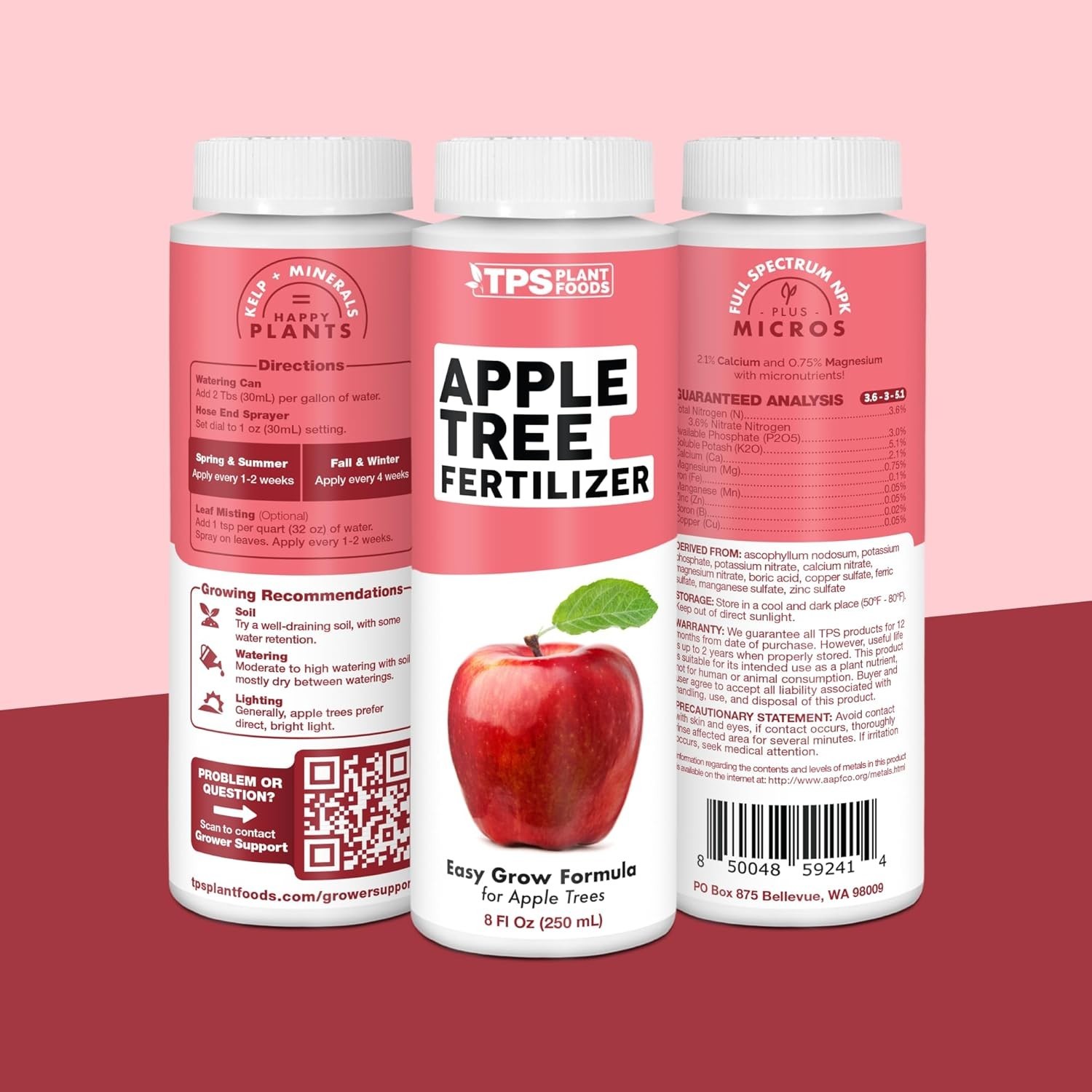 Apple Tree Fertilizer for All Apple, Pear, Nut and Fruit Trees, Liquid Plant