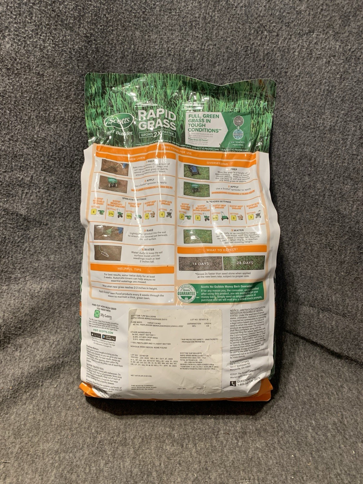 Scotts Combination Turf Builder Rapid Grass Seed Fertilizer Bermudagrass 8 Lbs