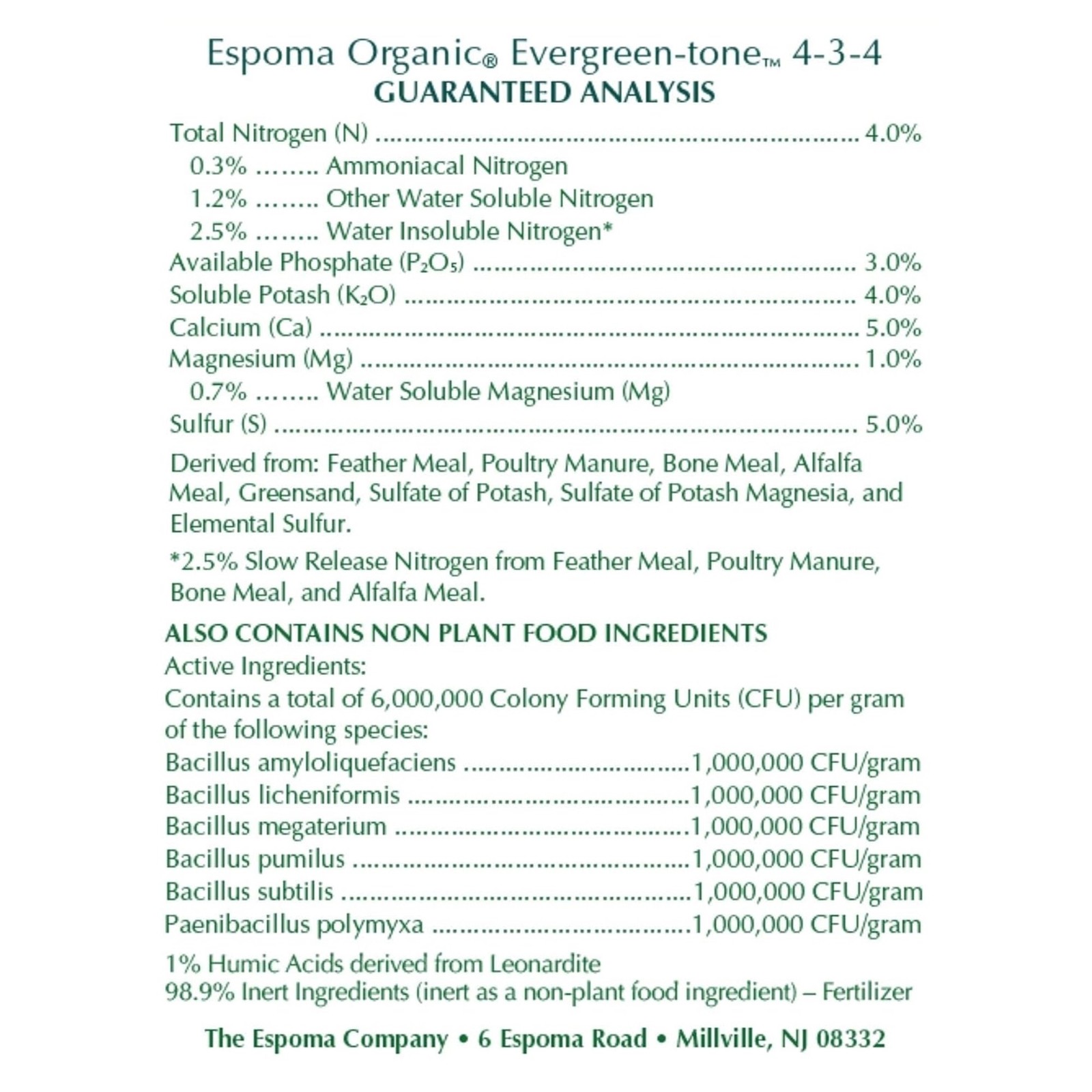 Espoma Organic Evergreen-Tone 4-3-4 Plant Food for Evergreen Trees & Shrubs, 8 l