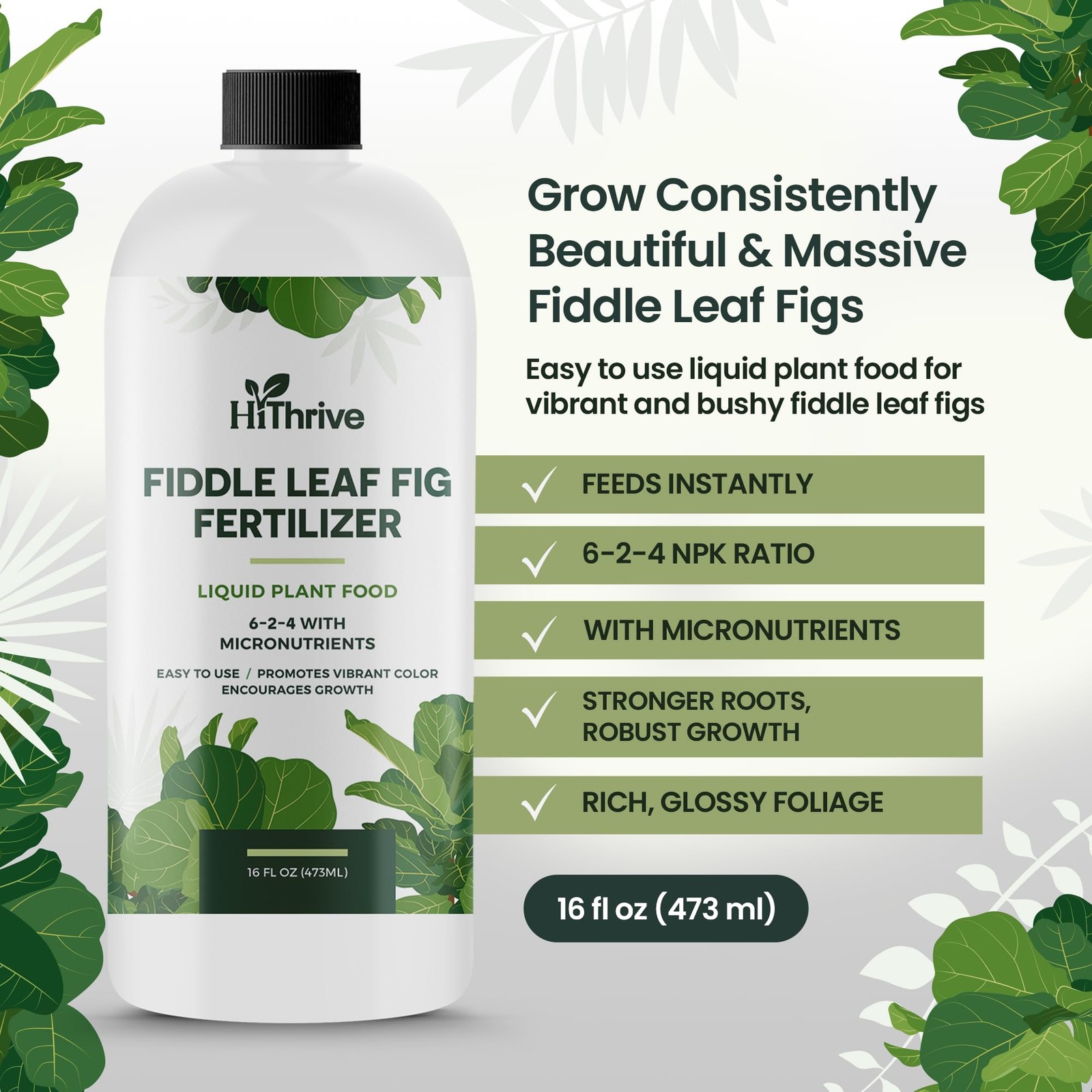 16oz Fiddle Leaf Fig Plant Food – Makes 96 Gallons of 16 oz (1 Pint)