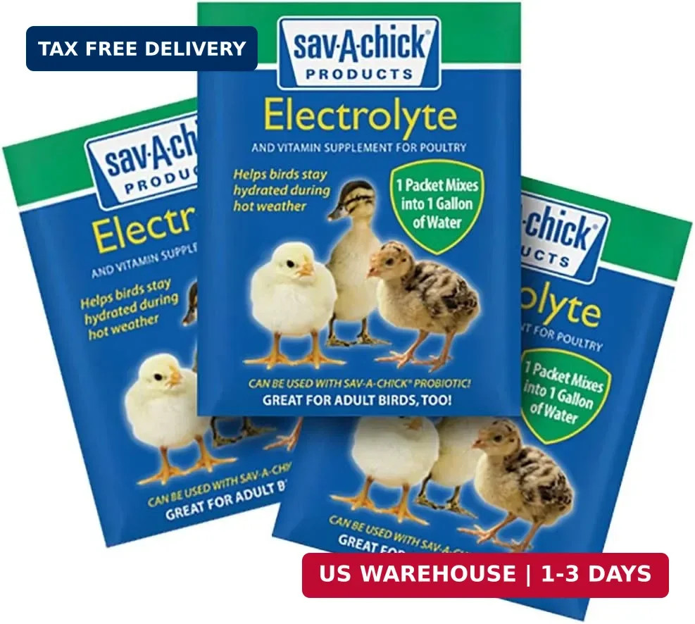 Sav-A-Chick 9 Pack of Electrolyte and Vitamin Supplement Strip for Poultry , Bir