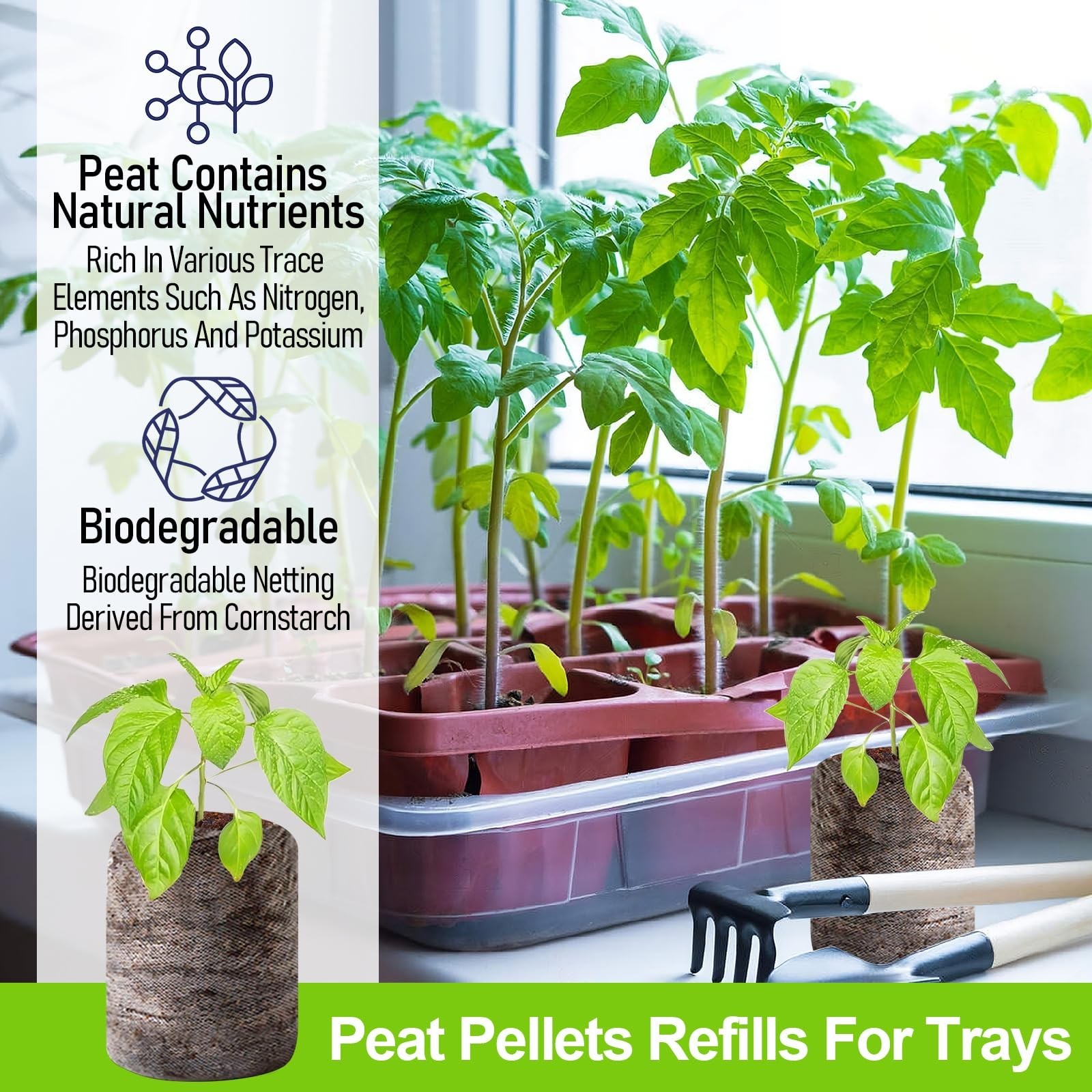 200 Pcs 30mm Seed Starter Peat Pellets, Compressed Soil Pods for Garden Seeds &